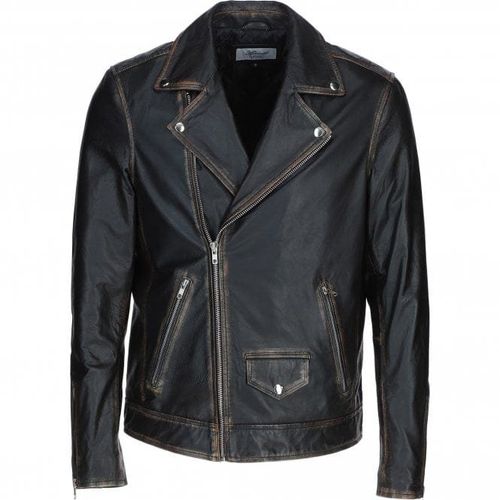 Elegant Ashwood Leather Mens Biker Jacket : AWM-Perfecto Black Size 2XL - Ashwood Handbags - Modalova