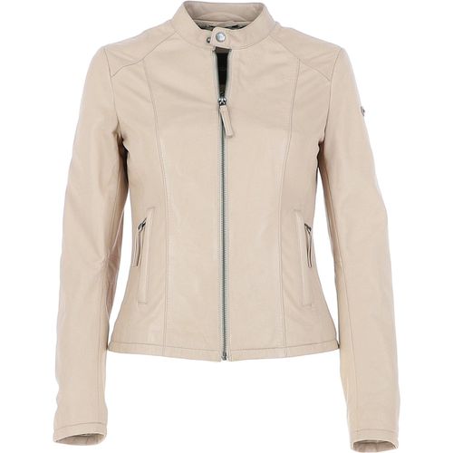 Leather Biker Jacket: andrea Beige 16 - Ashwood Handbags - Modalova