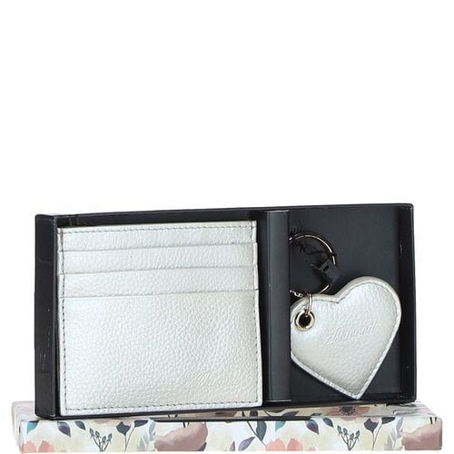 Leather Card Holder & Gift Set: slg-31342 Silver ONE SIZE - Ashwood Handbags - Modalova