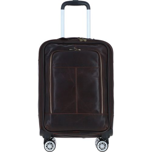 Real Leather Trolley Suitcase: pl-52 Brown ONE SIZE - Ashwood Handbags - Modalova