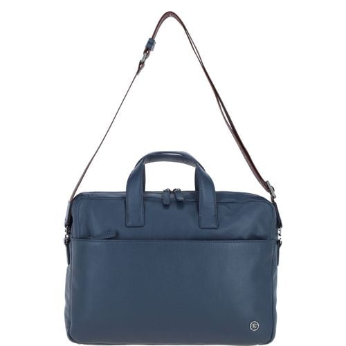 Apos;Commandeer&apos; Real Leather Laptop Bag: 64547 Navy ONE SIZE - Ashwood Handbags - Modalova