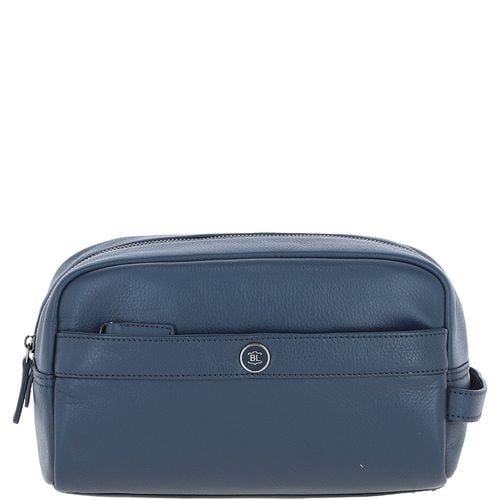 Apos;Aqualuxe&apos; Real Leather Wash Bag: 64407 Navy ONE SIZE - Ashwood Handbags - Modalova