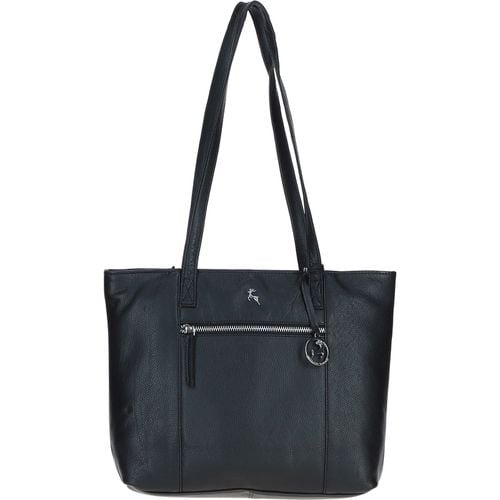 Designer Leather Shoulder Bag with Secure Zip Pocket: Bray Black NA - Ashwood Handbags - Modalova