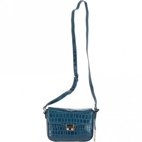 Apos;Elegance&apos; Leather Cross Body Bag: C-50 Teal/croc NA - Ashwood Handbags - Modalova