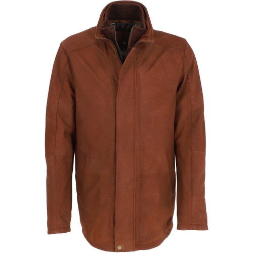 Mens Nubuck Leather Detachable Double Collar Jacket: Nelson Tan 2XL - Ashwood Handbags - Modalova