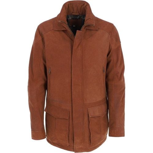 Mens Nubuck Leather Jacket: Carter Tan L - Ashwood Handbags - Modalova