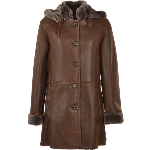 Apos;Lynette&apos; Sheepskin Duffle Coat: CARRICK DUFFEL Tobacco 10 - Ashwood Handbags - Modalova