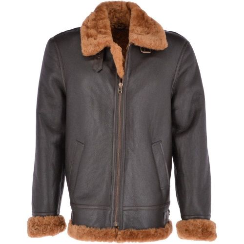 Hand Buffed Soft Sheepskin Pilot Jacket: KE B3 Brn/dk ginger Size 2XL - Ashwood Handbags - Modalova