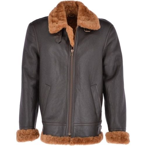 Hand Buffed Soft Sheepskin Pilot Jacket: KE B3 Brn/dk ginger Size 3XL - Ashwood Handbags - Modalova