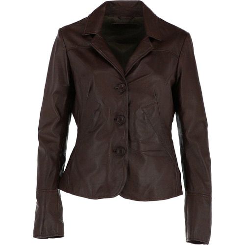 Apos;Ballina&apos; Real Leather Short Blazer Jacket: 1696 R.brown 10 - Ashwood Handbags - Modalova