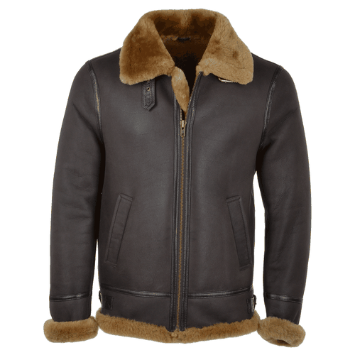 Hand Buffed Soft Sheepskin Pilot Jacket: KE B3 Brn/ginger Size 2XL - Ashwood Handbags - Modalova