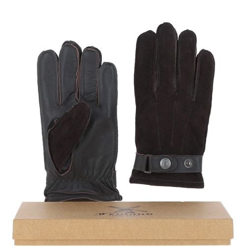 Fenland Leather and Suede Gloves: FEN-1006 Dark Brown L - Ashwood Handbags - Modalova