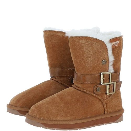 Fenland Classic 8" Suede Sheepskin Belt Boots: S/SKIN BOOT BELT Tan 3 - Ashwood Handbags - Modalova