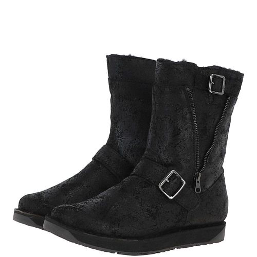 Fenland Classic 9" Vintage Sheepskin Biker Boots: BIKER BOOT LADIES Black 4 - Ashwood Handbags - Modalova