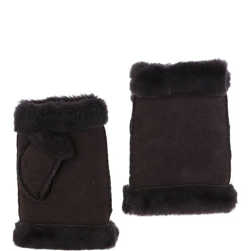 Toscana Suede Leather Fingerless Gloves: DB 1034 Brown S/M - Ashwood Handbags - Modalova