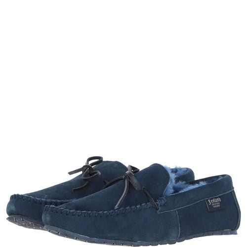 Fenland Classic Mens Suede Sheepskin Maverick Slippers: MAVERICK Navy 11 - Ashwood Handbags - Modalova