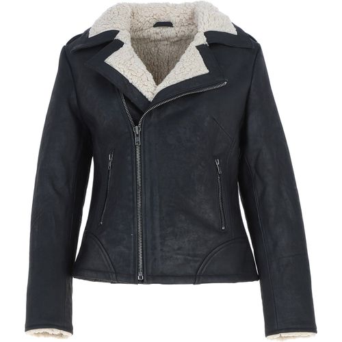 Real Leather Biker Style Jacket With Faux Fur Lining: Jan Black 18 - Ashwood Handbags - Modalova