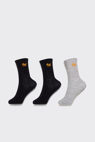 Calcetín crew firma bordada pack de 3 hombre - Polinesia - Modalova