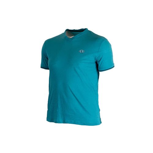 T-shirt slub turquoise col V - BLACKS LEGEND - Modalova