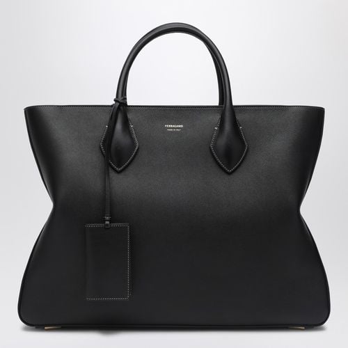 Black large calfskin tote bag - Ferragamo - Modalova