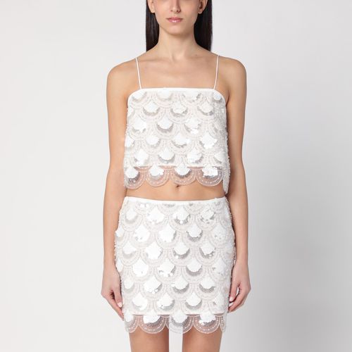 Top bianco con paillettes - ROTATE Birger Christensen - Modalova