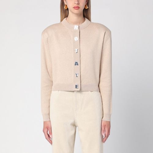 Cardigan con spalle beige in cotone - ROTATE Birger Christensen - Modalova