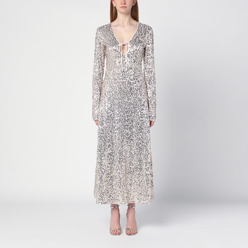 Abito midi beige con paillettes - ROTATE Birger Christensen - Modalova