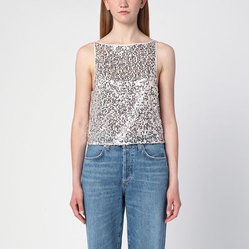 Beige sleeveless top with sequins - ROTATE Birger Christensen - Modalova