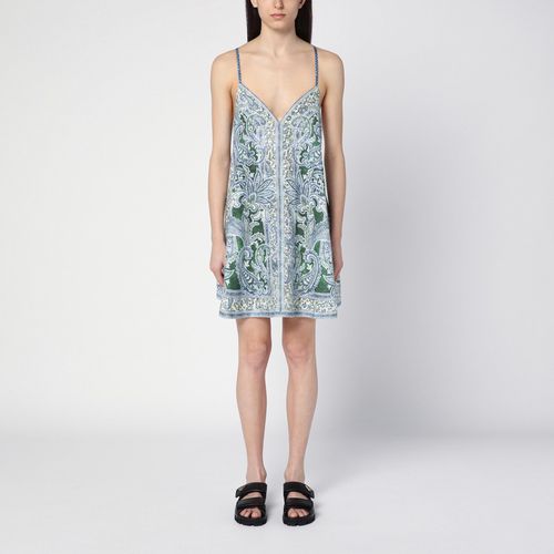 Ottie Swing mini dress with /blue linen print - Zimmermann - Modalova