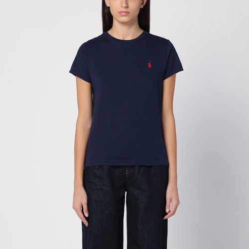 T-shirt girocollo blu in cotone - Polo Ralph Lauren - Modalova