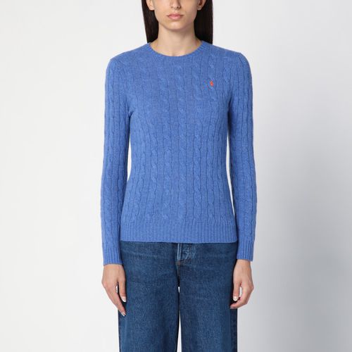 Hellblauer Pullover aus Wolle und Kaschmir mit Zopfmuster - Polo Ralph Lauren - Modalova