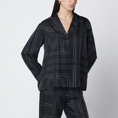 Black silk monogram shirt - TOTEME - Modalova