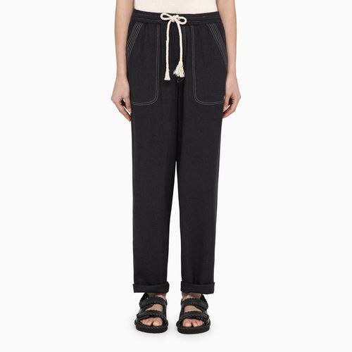 Black silk trousers with drawstring - ISABEL MARANT Étoile - Modalova