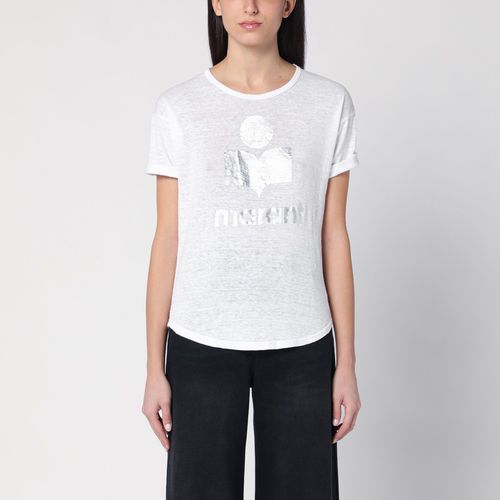 T-shirt Zewel bianca con logo in lino - ISABEL MARANT Étoile - Modalova