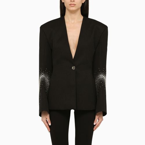 One-breasted jacket with rhinestones - The Attico - Modalova