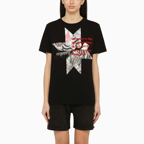 Black cotton T-shirt with print - ISABEL MARANT Étoile - Modalova