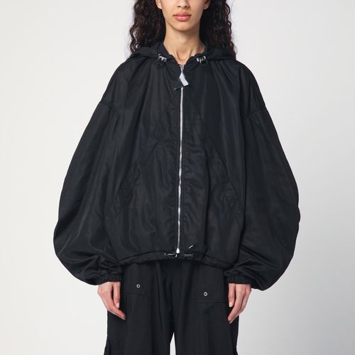 Black hooded bomber in nylon - The Attico - Modalova