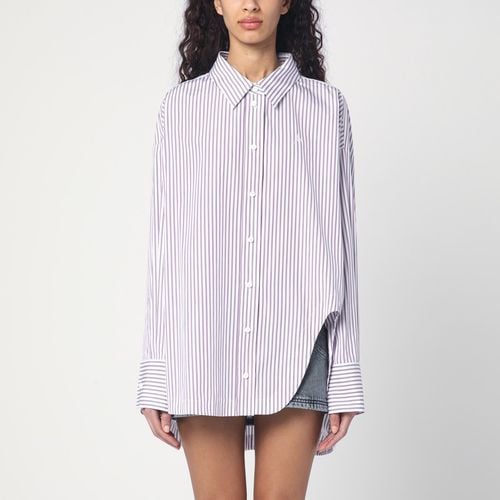 White/purple striped cotton shirt - The Attico - Modalova