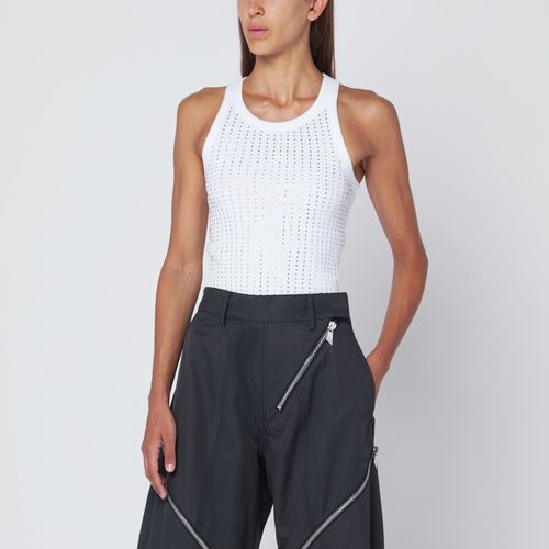 Canotta bianca con strass - The Attico - Modalova
