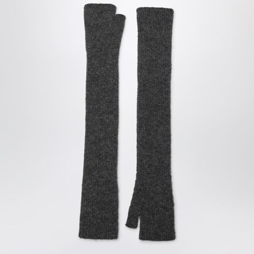 Guanti lunghi grigi in misto cashmere e seta - Roberto Collina - Modalova