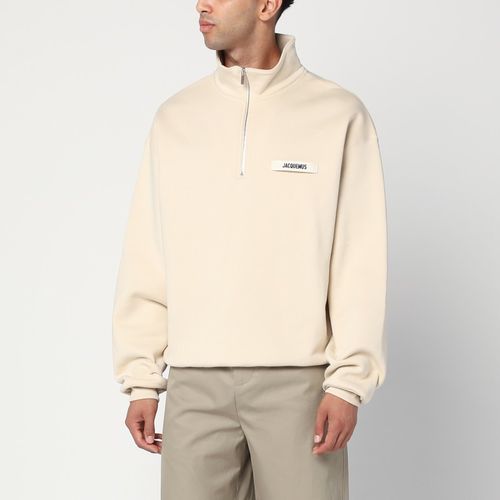 Beige cotton zip-up sweatshirt - JACQUEMUS - Modalova