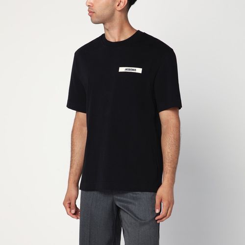 T-shirt girocollo nera in cotone - JACQUEMUS - Modalova