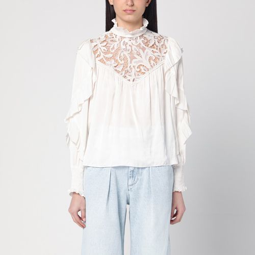 Blusa Seila écru con pizzo e rouches - ISABEL MARANT - Modalova