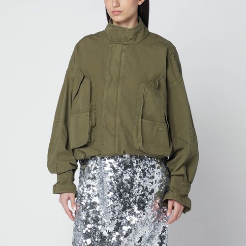 Military green cotton cargo jacket - The Attico - Modalova
