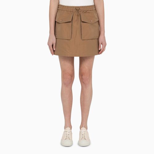 Sand-colored cotton-blend miniskirt - Moncler - Modalova