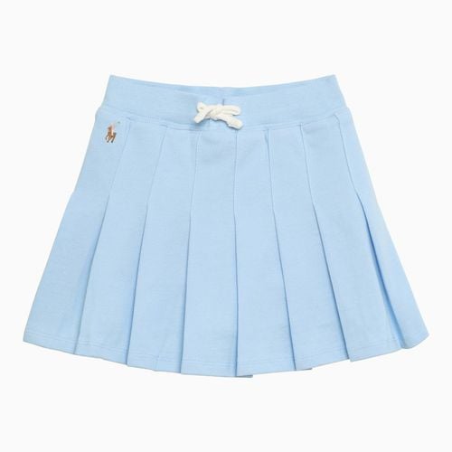 Minigonna azzurra plissettata in cotone - Polo Ralph Lauren - Modalova