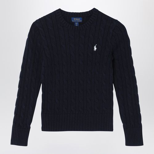 Maglia a trecce blu navy in cotone - Polo Ralph Lauren - Modalova