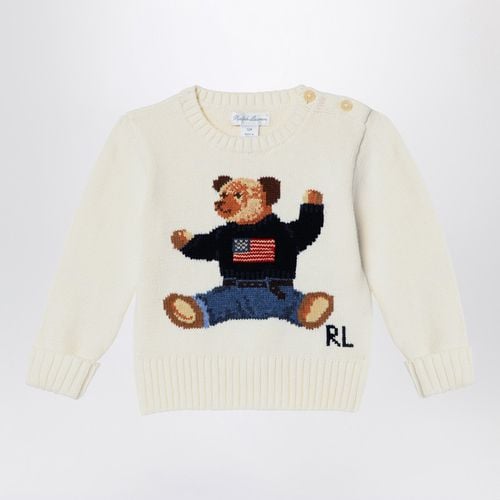 Polo Bear jumper in ivory cotton - Polo Ralph Lauren - Modalova