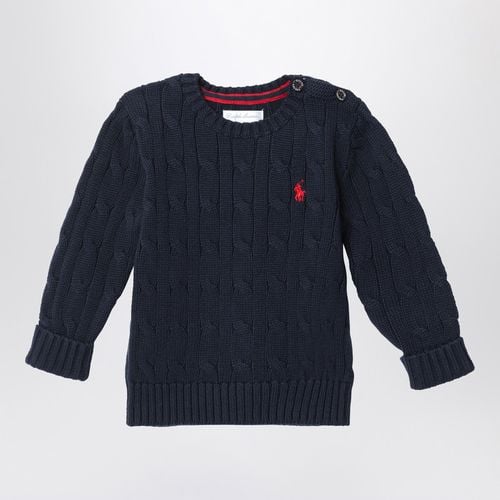 Maglia a trecce blu navy in cotone - Polo Ralph Lauren - Modalova