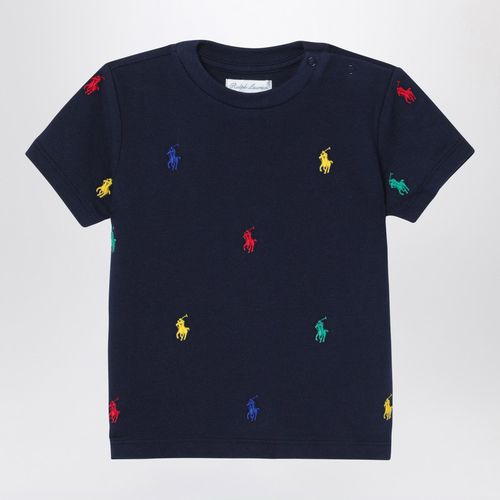 Navy cotton T-shirt with embroidered logos - Polo Ralph Lauren - Modalova